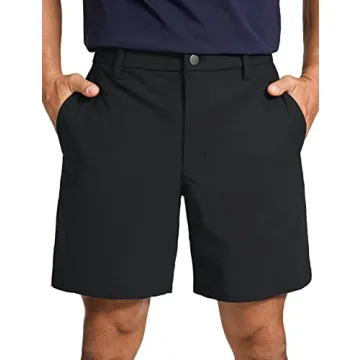 CRZ YOGA Men's All Day Comfy Golf Shorts - 7" Stretch Lightweight Casual Work Flat Front Shorts with...