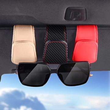 AICEL Leather Magnetic Sunglasses Holder for Car Visor