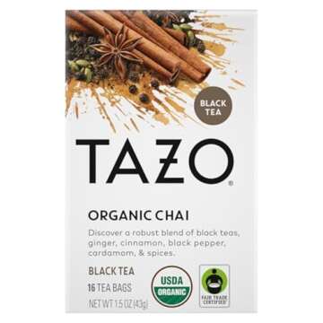 Tazo Regenerative Organic Chai Black Tea, Contains Caffeine, Fair Trade, Kosher, USDA Certified Orga...