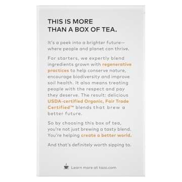 Tazo Regenerative Organic Chai Black Tea, Contains Caffeine, Fair Trade, Kosher, USDA Certified Organic, Non-GMO, 16 Tea Bags (Pack of 6)