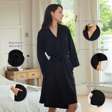 DaysU Waffle Knit Bathrobe - Lightweight & Stylish for All