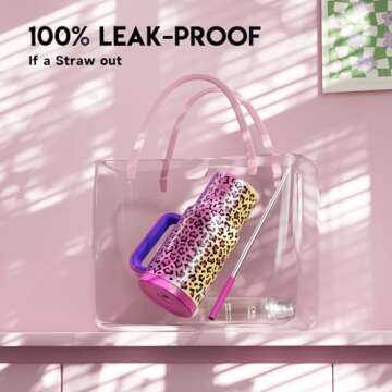 Meoky 24 oz Insulated Tumbler with Handle and Straw