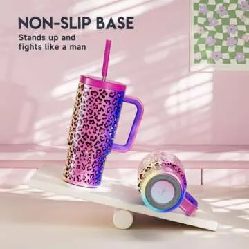 Meoky 24 oz Insulated Tumbler with Handle and Straw