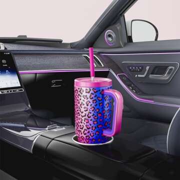 Meoky 24 oz Insulated Tumbler with Handle and Straw