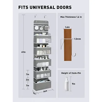 Yecaye 6-Tier Over the Door Storage Organizer for any space