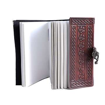 SHAKUN Handmade Leather Journal Vintage Antique Book of Shadows Antique Journal Leather Sketchbook Great Gift for Men Women Leather Notebook 7x5" inches (Style-7)