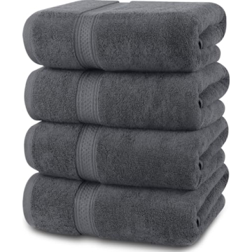 Utopia Towels 4 Pack Premium Bath Towels Set, (27 x 54 Inches) 100% Ring Spun Cotton 600GSM, Lightwe...