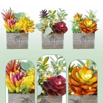 Artificial Plants with LED Lights for Home Decor