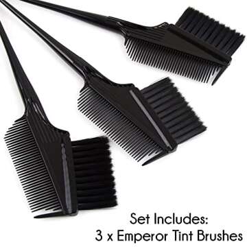 Emperor Hair Dye Brushes - 3 Angled Tint Brushes with Integrated Combs - Hair Dye Brush Applicator -...