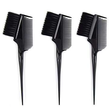 Emperor Hair Dye Brushes - 3 Angled Tint Brushes with Integrated Combs - Hair Dye Brush Applicator - Hair Root Touch Up Brush - Color Brushes for Hair Salon (Black)