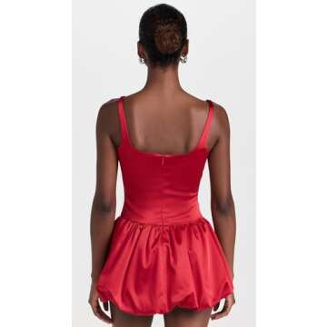 Amanda Uprichard Women's Bettina Skort Romper, Ruby, Red, M