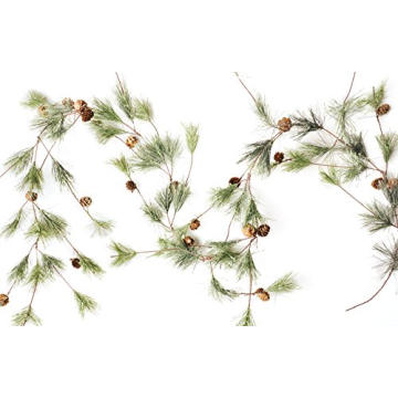 CraftMore Smokey Pine Garland 6 Feet for Holiday Decor