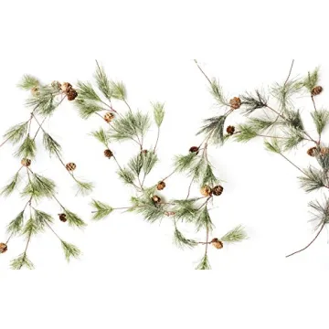 CraftMore Smokey Pine Garland 6 Feet for Holiday Decor