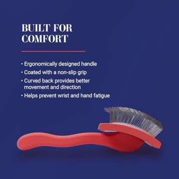 Chris Christensen Big G Dog Slicker Brush, Groom Like a Professional, Fluff Detangle Style, Saves Time Energy, Made in Germany, Coral, Medium
