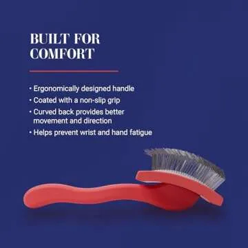 Chris Christensen Big G Dog Slicker Brush, Groom Like a Professional, Fluff Detangle Style, Saves Time Energy, Made in Germany, Coral, Medium