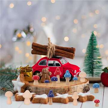 SPWOLFRT Wooden Mushroom Set for Creative Decor