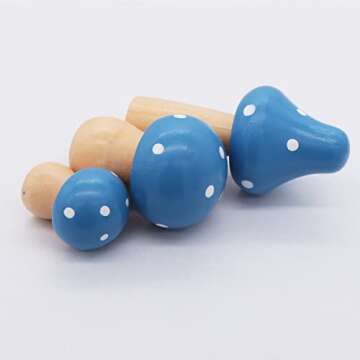 SPWOLFRT Wooden Mushroom Set for Creative Decor