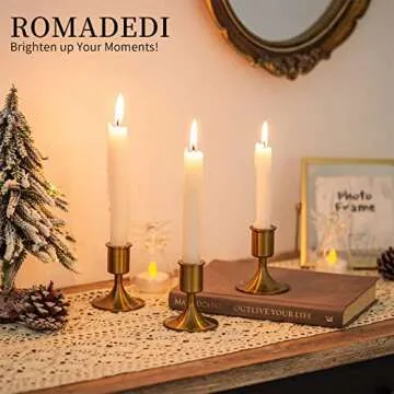 Candlestick Holders Taper Candle Holders, Romadedi Gold Candle Stick Candle Holder for Table Centerp...