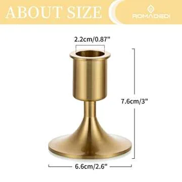 Candlestick Holders Taper Candle Holders, Romadedi Gold Candle Stick Candle Holder for Table Centerpiece, Wedding Reception, Festive Christmas Mantel Decoration or Home Decor, Set of 4