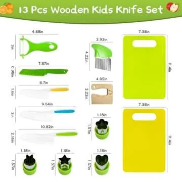 Chanking 13 Pieces Kids Safe Knife Set for Real Cooking Child-Friendly Plastic Chef Tools Montessori Kitchen Toys for Toddlers with Bright Colors Gifts for Boys and Girls