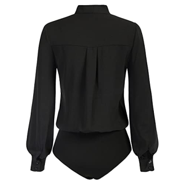 Kate Kasin Bow Tie Neck Bodysuit Top - Chic Comfort for All Occasions
