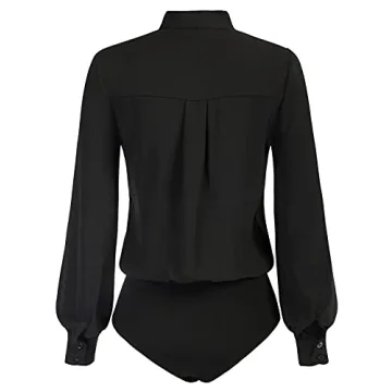 Kate Kasin Bow Tie Neck Bodysuit Top - Chic Comfort for All Occasions