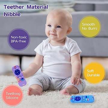 Hooku 2 Pack Silicone Teethers for Babies 6-12 Months, Sensory Teething Toys for Newborns to Toddler...
