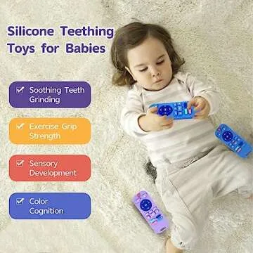 Hooku 2 Pack Silicone Teethers for Babies 6-12 Months, Sensory Teething Toys for Newborns to Toddlers, Infant Girl Boy Gifts