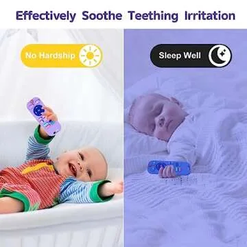 Hooku 2 Pack Silicone Teethers for Babies 6-12 Months, Sensory Teething Toys for Newborns to Toddlers, Infant Girl Boy Gifts