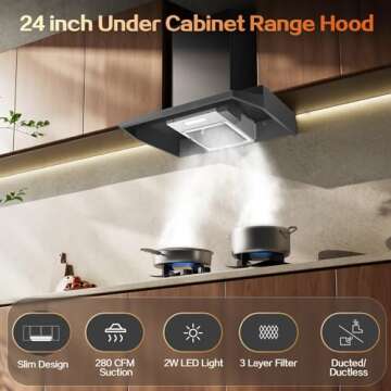 Zomagas 24 Inch Range Hood - Space-saving, Efficient, Stylish