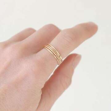 gold stacking rings. SET of FOUR. 14k gold filled metal stack rings. minimalist rings. stackable gol...