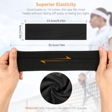 DiyJibb Soft Cotton Stretchy Headbands for Women