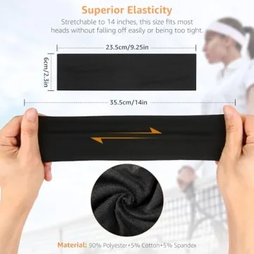 DiyJibb Soft Cotton Stretchy Headbands for Women