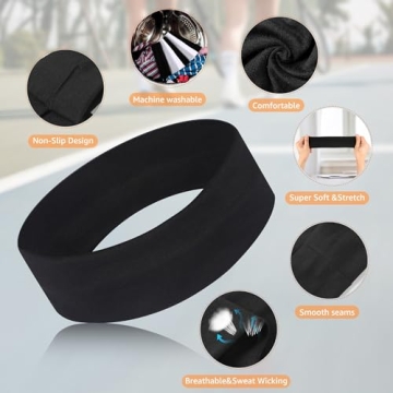 DiyJibb Soft Cotton Stretchy Headbands for Women