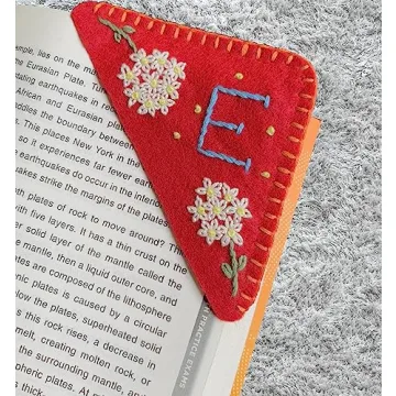 Personalized Hand Embroidered Corner Bookmark, Bookmarks for Women, Personalized Bookmark for Books,...