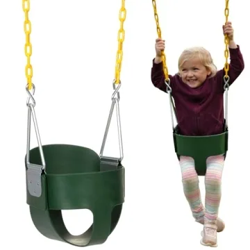 Eastern Jungle Gym Heavy-Duty High Back Full Bucket Toddler Swing Seat | Coated Swing Chains Fully A...