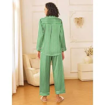 Ekouaer Women's Silk Satin Pajama Sets - Luxurious Soft Pajamas for Relaxation