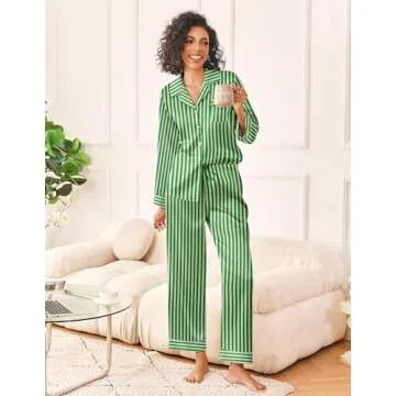 Ekouaer Women's Silk Satin Pajamas Set - Stylish & Comfortable