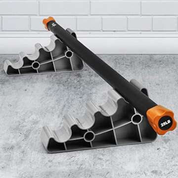 Yes4All Total Body Workout Weighted Bar Racks, Weighted Workout Bar, Resistance Band Bar, Body Bar For Exercise, Therapy, Aerobics, and Yoga, Strength Training