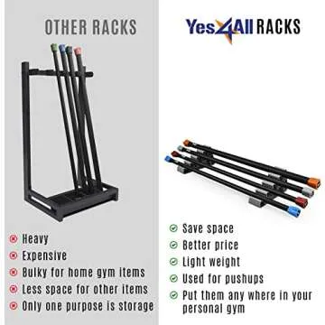 Yes4All Total Body Workout Weighted Bar Racks, Weighted Workout Bar, Resistance Band Bar, Body Bar For Exercise, Therapy, Aerobics, and Yoga, Strength Training