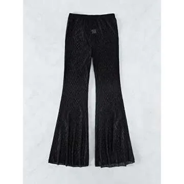 Stylish High Waist Sheer Mesh Trousers for Women