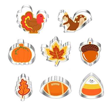 ANMEISH Cookie Cutters Set, 80-Piece — Holiday, Alphabet, Numbers and Everyday Shapes Metal Cookie...