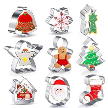 ANMEISH Cookie Cutters Set, 80-Piece — Holiday, Alphabet, Numbers and Everyday Shapes Metal Cookie Cutters, Including Christmas, Fall Thanksgiving, Halloween, Easter (80)