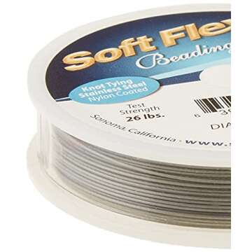 Soft Flex Toys 0.019-Inch Beading Wire - 30 Feet of Durable Grey Crafting Wire