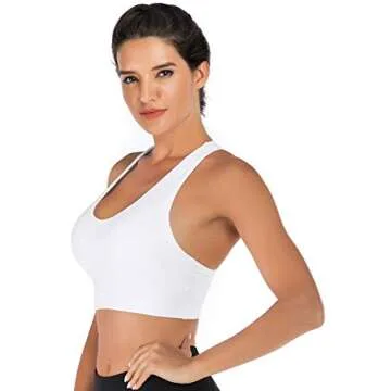 Stylish Medium Support Sports Bra with Criss-Cross Back