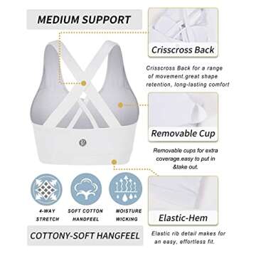 Stylish Medium Support Sports Bra with Criss-Cross Back