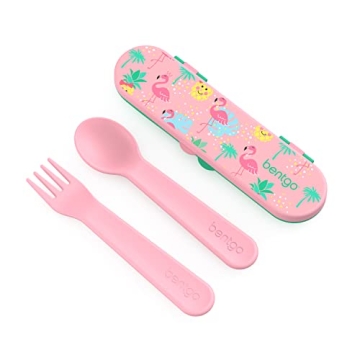 Bentgo Kids Utensil Set - Reusable Plastic Fork, Spoon & Storage Case - BPA-Free Materials, Easy-Gri...