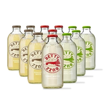Betty Buzz Premium Sparkling Soda Classic Mixer Variety Pack by Blake Lively - 12 Pack of Natural Fl...
