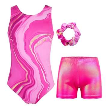 JESKIDS Gymnastics Leotards for Girls Dance Unitards Biketards Activewear Suits for Girls 6-7 Years ...
