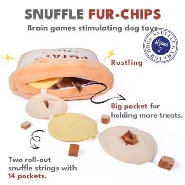 CHEWFFON Dog Enrichment Puzzle Toys, Interactive Snuffle Crinkle Treat Toy for Boredom and Mental St...